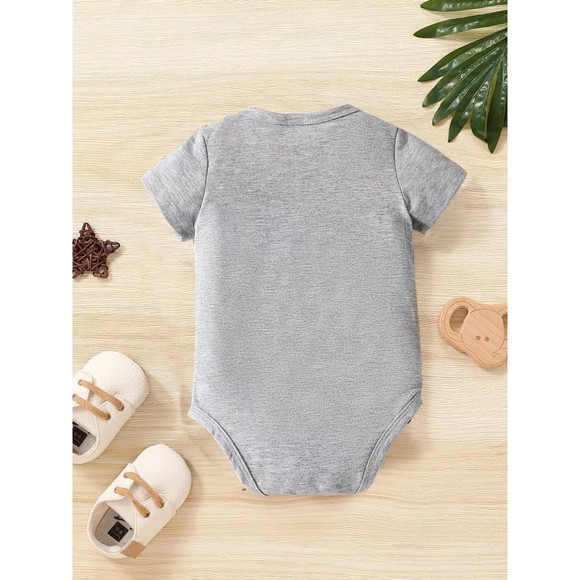 Newborn Infant "9 Months" Romper Short Sleeve Crew Neck Jumpsuit For Babys 0-3 M - Picture 2 of 6
